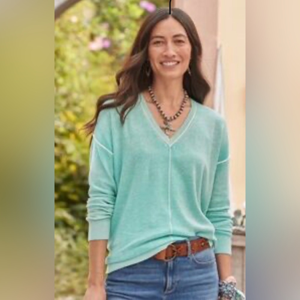 Sundance Cotton VNeck Sweater Sz M